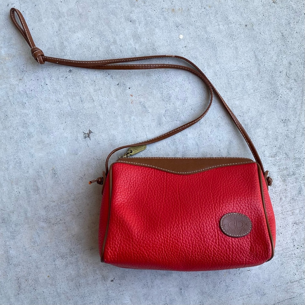 Austin Designs Vintage Red Leather Crossbody Purse